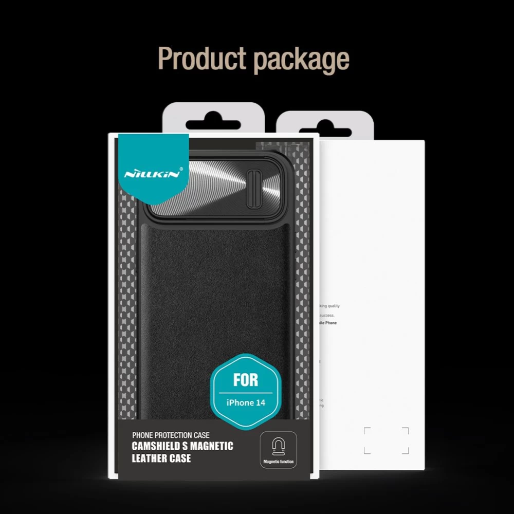 Apple iPhone 14 case black Nillkin CamShield Leather S Magnetic