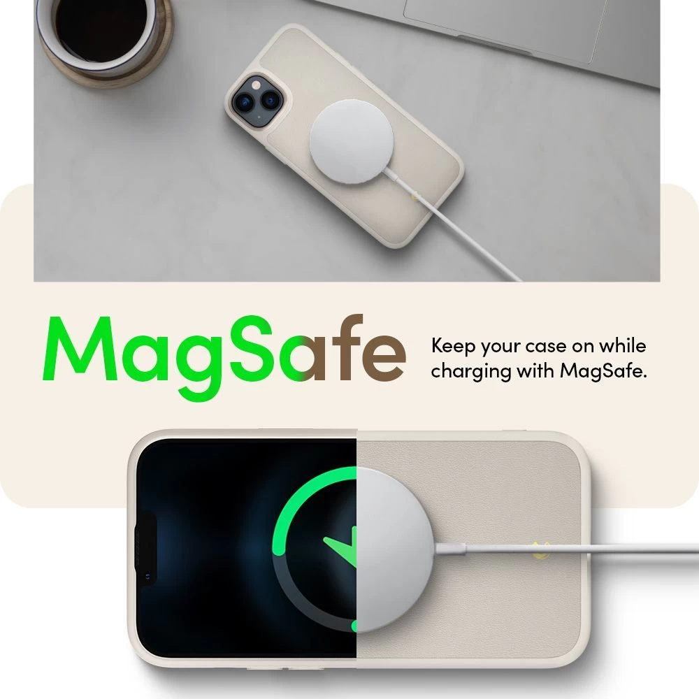 Apple iPhone 14 case ivory white SPIGEN CYRILL KAJUK MAG MAGSAFE