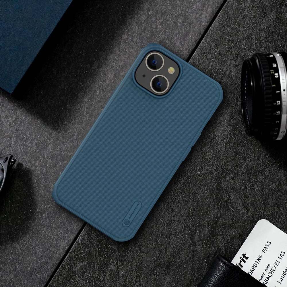 Apple iPhone 14 case blue Nillkin Super Frosted Shield Pro