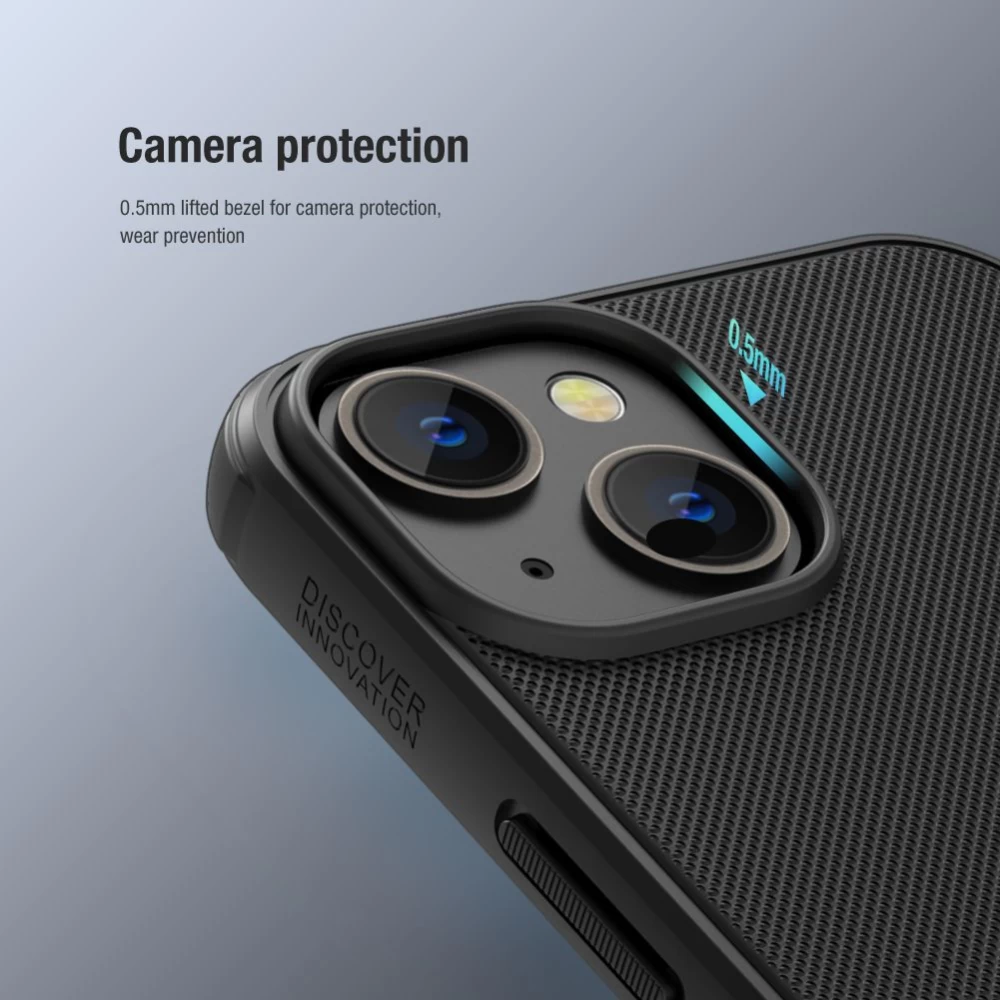 Apple iPhone 14 чехол синий Nillkin Super Frosted Shield Magnetic