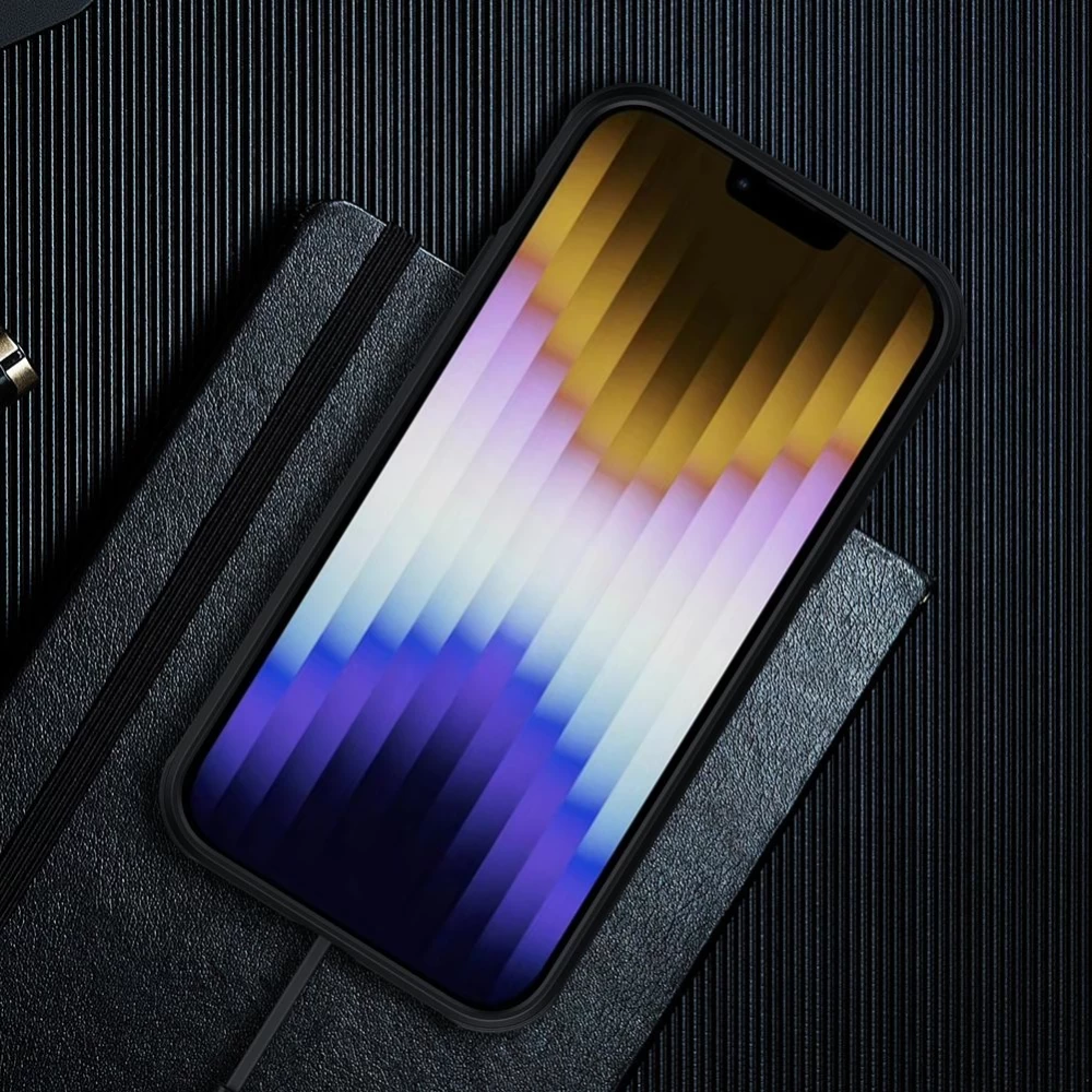 Apple iPhone 14 чехол синий Nillkin Super Frosted Shield Magnetic