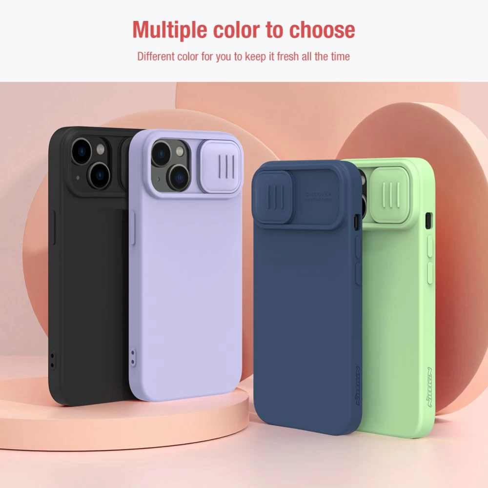 Apple iPhone 14 case blue Nillkin CamShield Silky Silicon