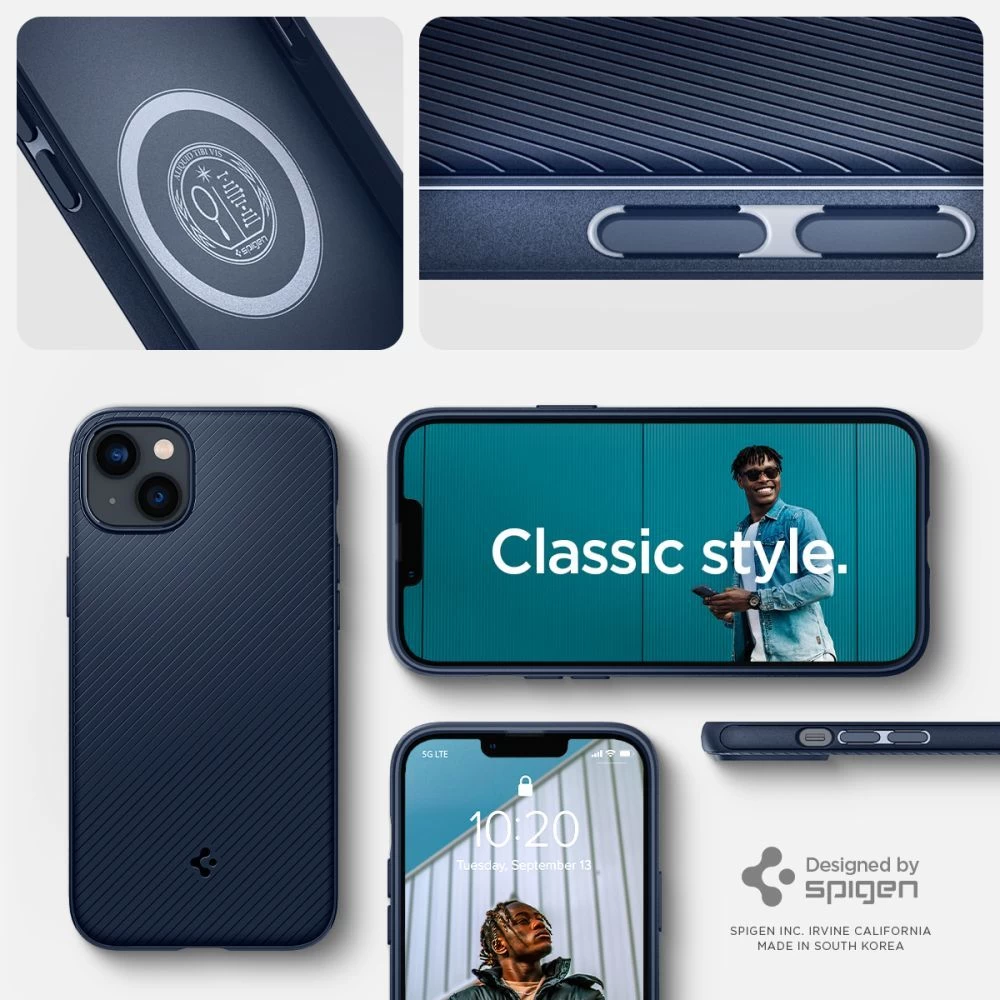Apple iPhone 14 case blue SPIGEN MAG ARMOR