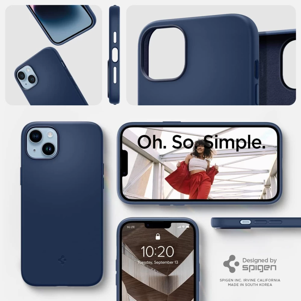 Apple iPhone 14 case blue SPIGEN SILICONE FIT MAG MAGSAFE