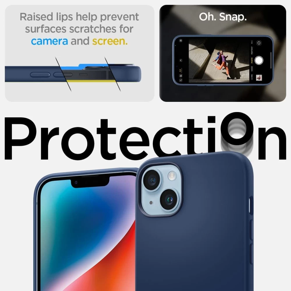 Apple iPhone 14 case blue SPIGEN SILICONE FIT MAG MAGSAFE