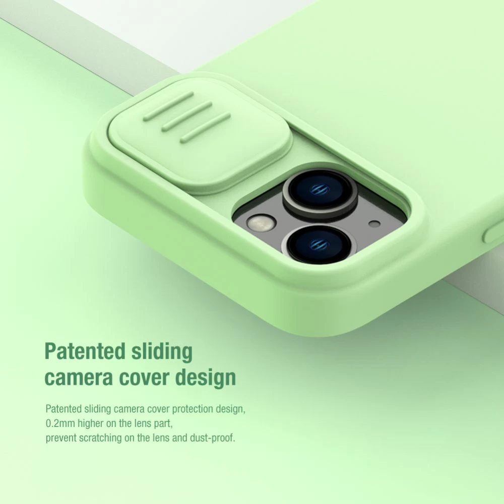 Apple iPhone 14 dėklas mėlyna Nillkin CamShield Silky Magnetic Silicon