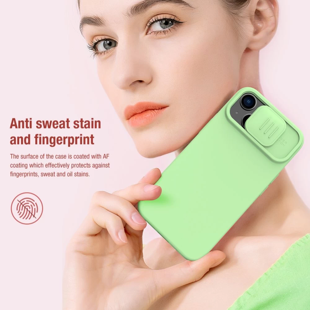 Apple iPhone 14 dėklas mėlyna Nillkin CamShield Silky Magnetic Silicon