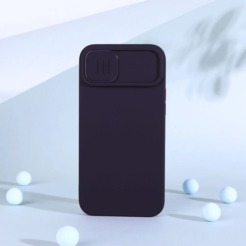 Apple iPhone 14 dėklas mėlyna Nillkin CamShield Silky Magnetic Silicon