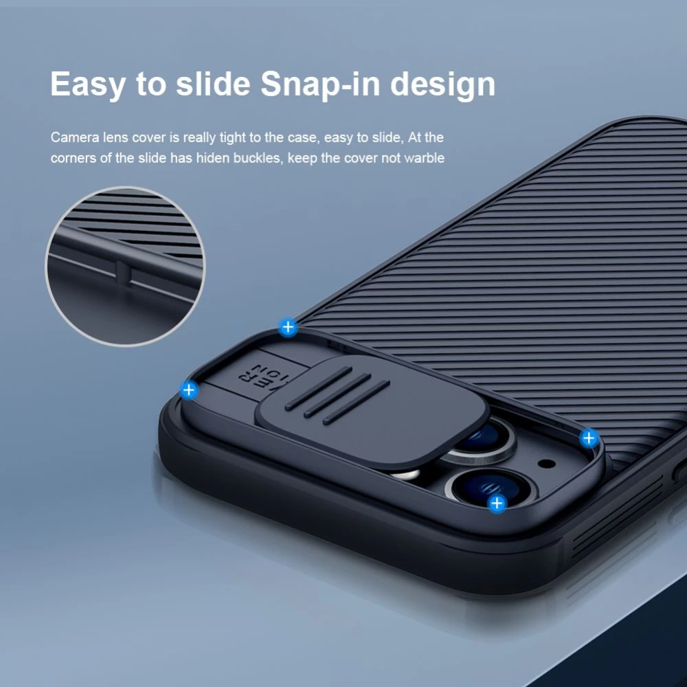 Apple iPhone 14 case blue Nillkin CamShield Pro Magnetic