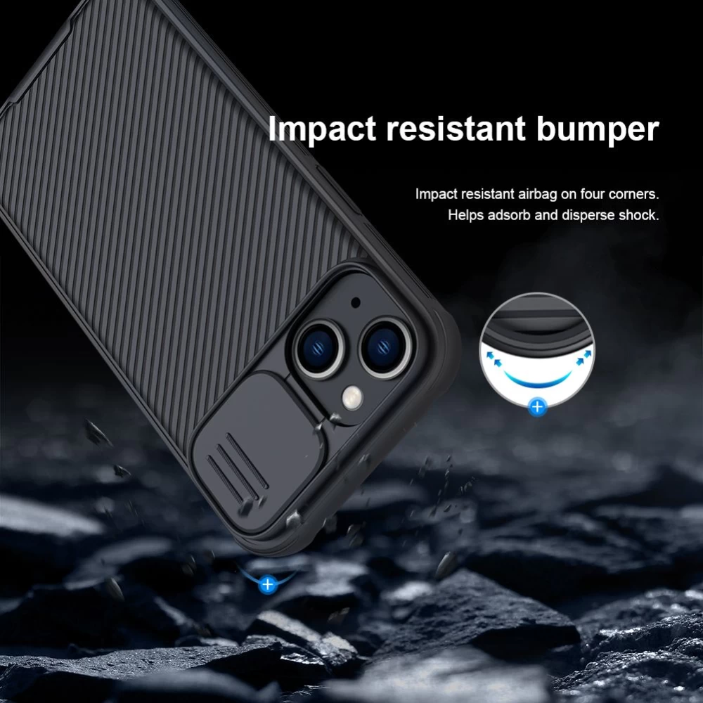 Apple iPhone 14 case blue Nillkin CamShield Pro Magnetic