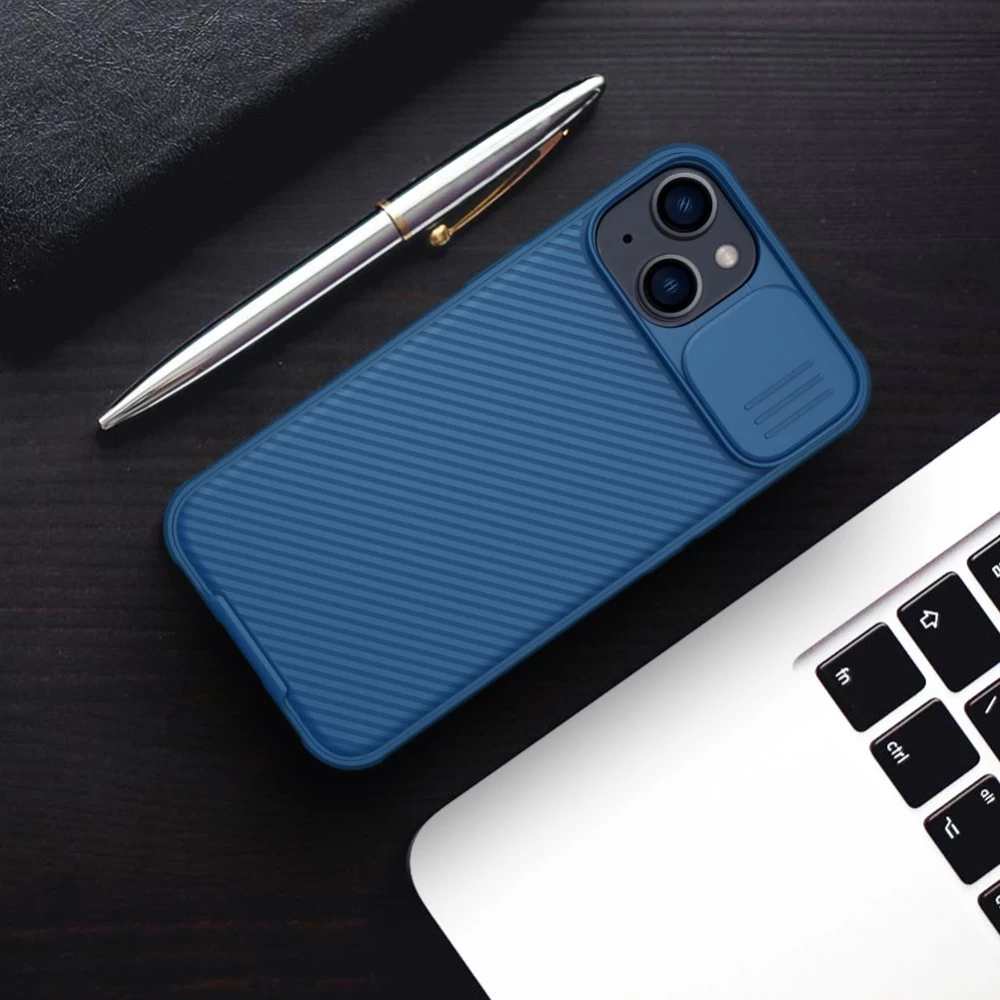 Apple iPhone 14 case blue Nillkin CamShield Pro Magnetic