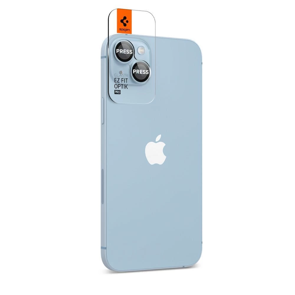 Apple iPhone 14 aizsargstikls zils SPIGEN OPTIK.TR EZ FIT CAMERA PROTECTOR (2-pack)