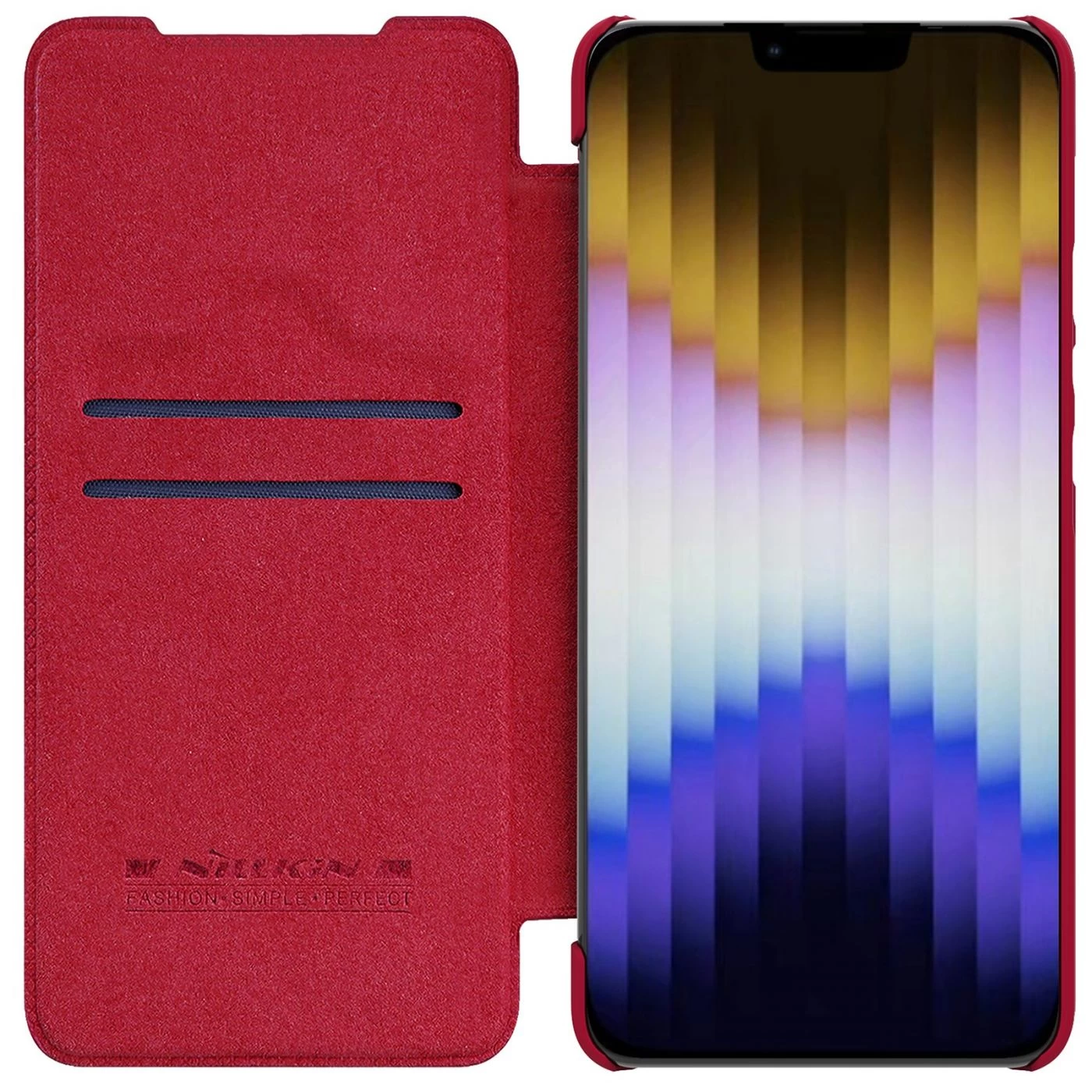 Apple iPhone 14 case red Nillkin Qin Pro Leather