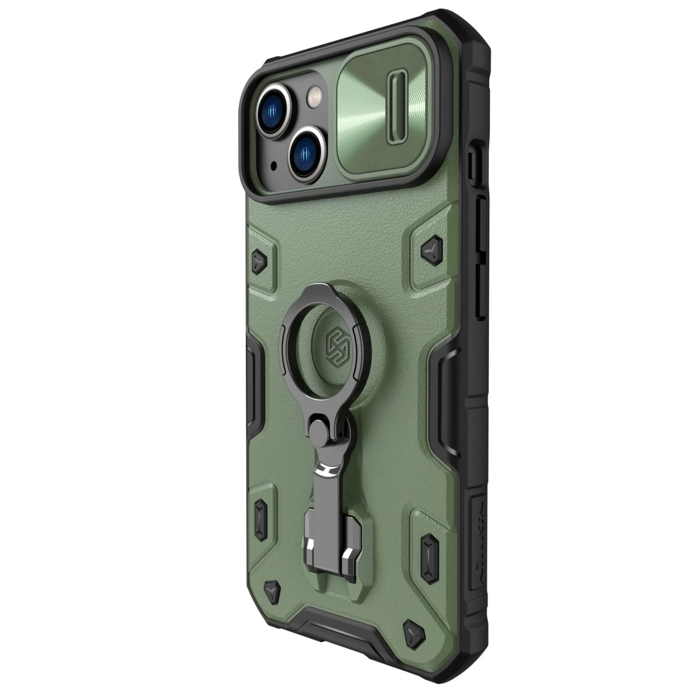 Apple iPhone 14 case green Nillkin CamShield Armor Pro Magnetic