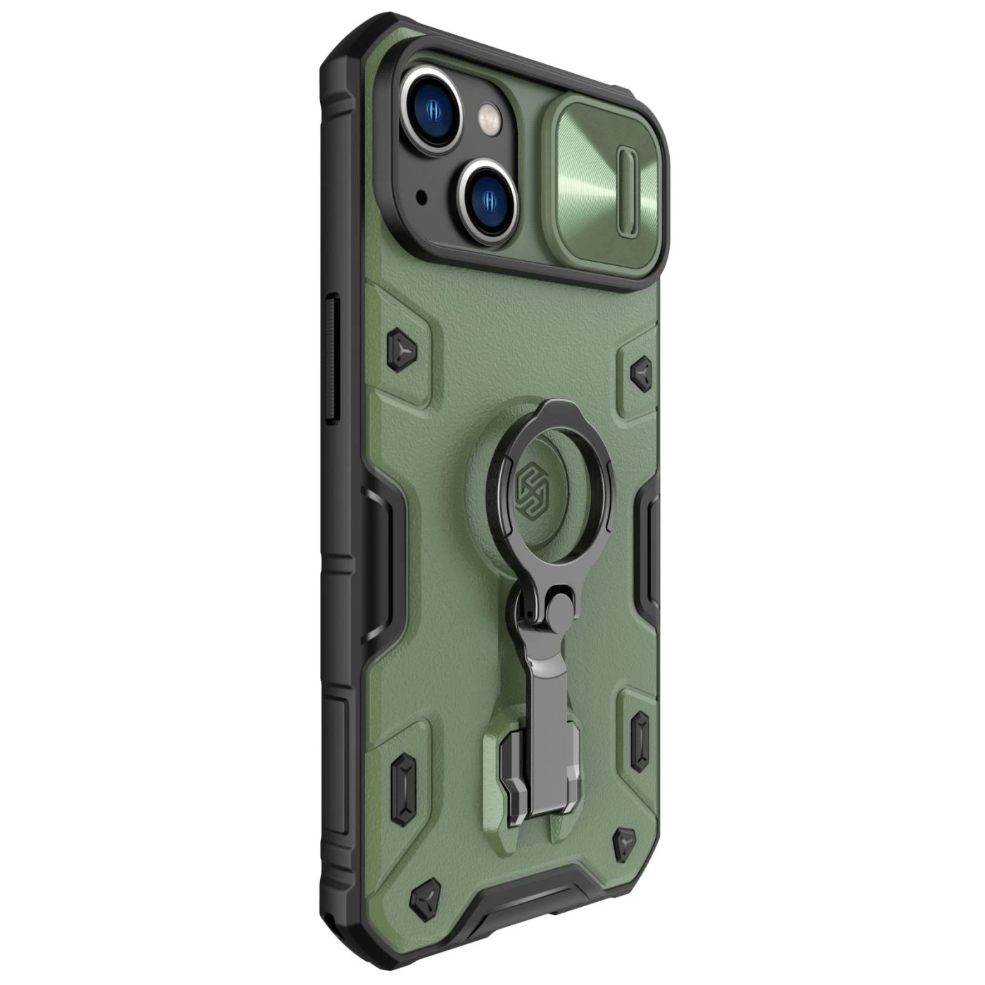 Apple iPhone 14 case green Nillkin CamShield Armor Pro Magnetic