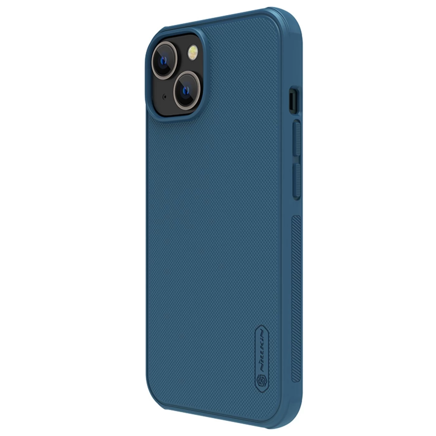 Apple iPhone 14 чехол синий Nillkin Super Frosted Shield Magnetic