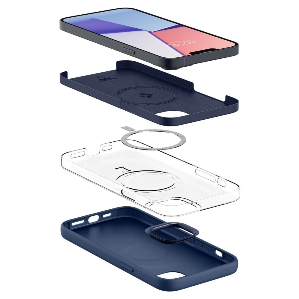 Apple iPhone 14 case blue SPIGEN SILICONE FIT MAG MAGSAFE