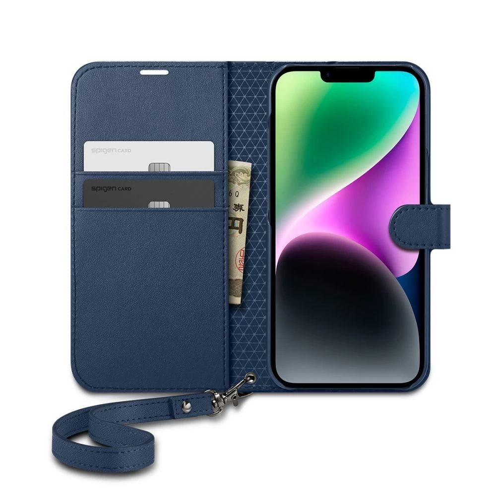 Apple iPhone 14 case blue SPIGEN WALLET S
