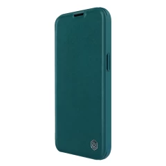 Apple iPhone 14 case green Nillkin Qin Pro Leather (Plain Version)