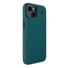 Apple iPhone 14 case green Nillkin Qin Pro Leather (Plain Version)