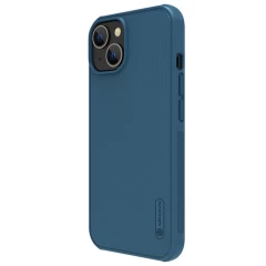 Apple iPhone 14 чехол синий Nillkin Super Frosted Shield Magnetic