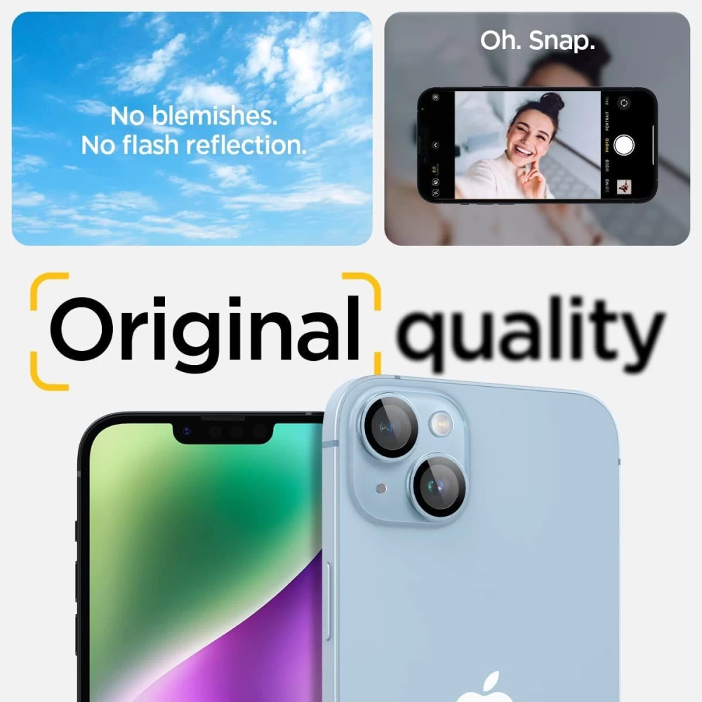 Apple iPhone 14 Plus Tempered glass blue SPIGEN OPTIK.TR EZ FIT CAMERA PROTECTOR (2-pack)