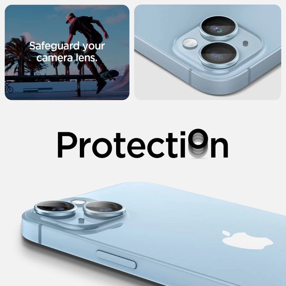 Apple iPhone 14 Plus Tempered glass blue SPIGEN OPTIK.TR EZ FIT CAMERA PROTECTOR (2-pack)