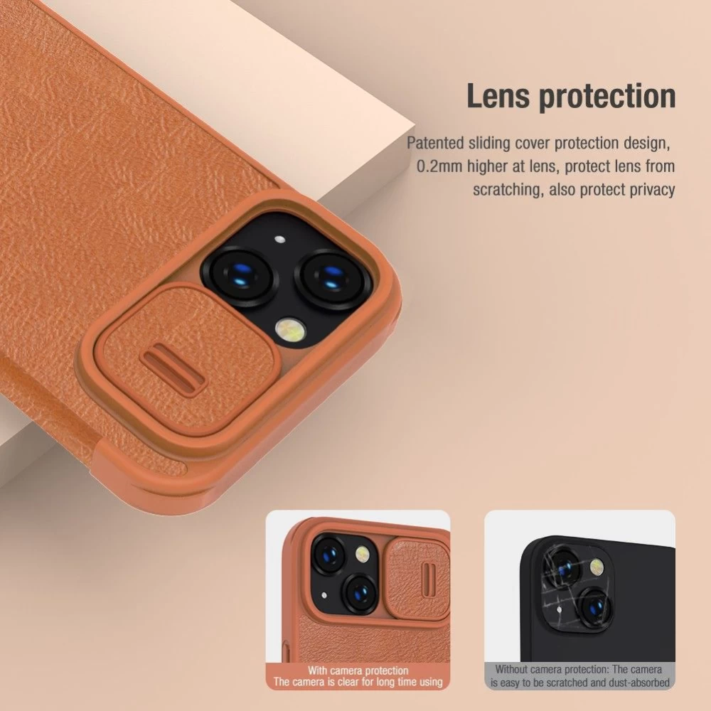 Apple iPhone 14 Plus чехол коричневый Nillkin Qin Pro Leather