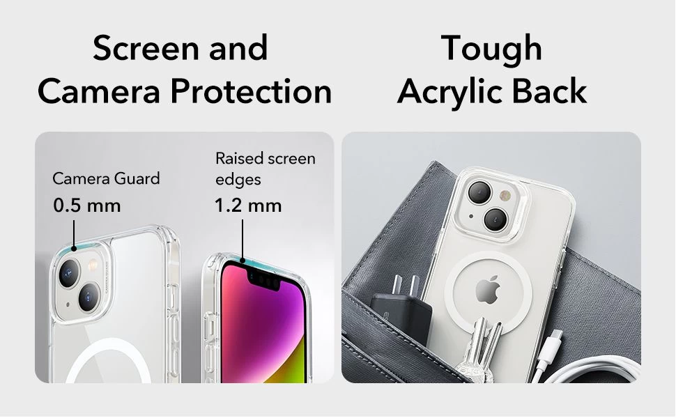 Apple iPhone 14 Plus case transparent ESR CLASSIC HYBRID HALOLOCK MAGSAFE