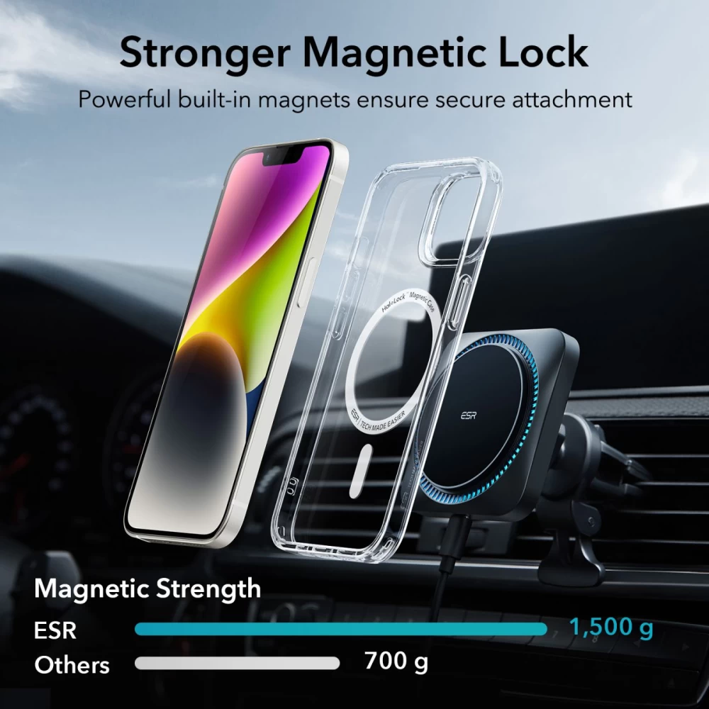 Apple iPhone 14 Plus case transparent ESR CLASSIC HYBRID HALOLOCK MAGSAFE