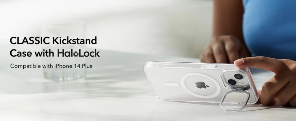 Apple iPhone 14 Plus case transparent ESR CLASSIC KICKSTAND HALOLOCK MAGSAFE