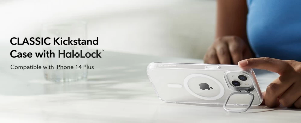Apple iPhone 14 Plus case transparent ESR CLASSIC KICKSTAND HALOLOCK MAGSAFE