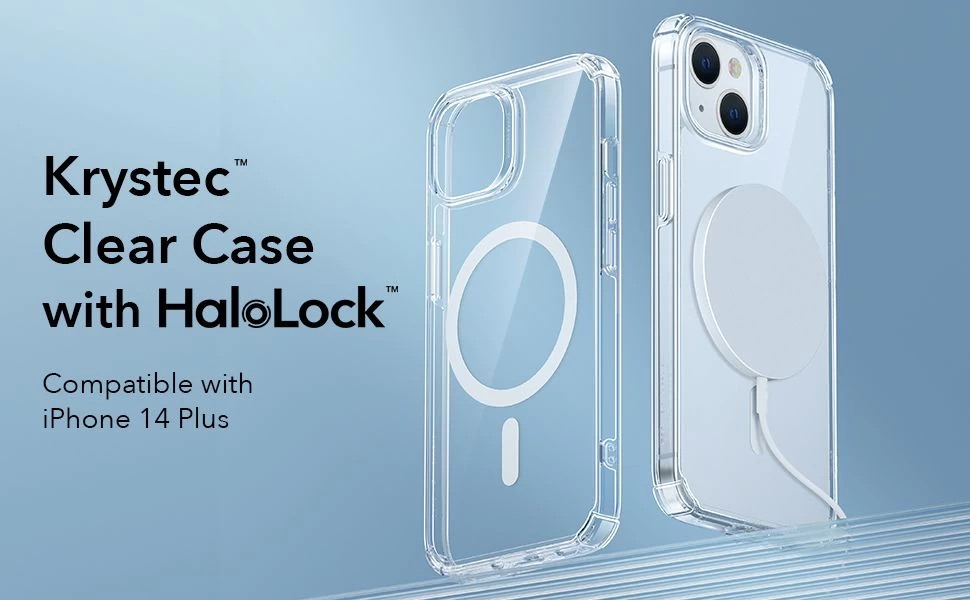 Apple iPhone 14 Plus case transparent ESR KRYSTEC™ HALOLOCK MAGSAFE