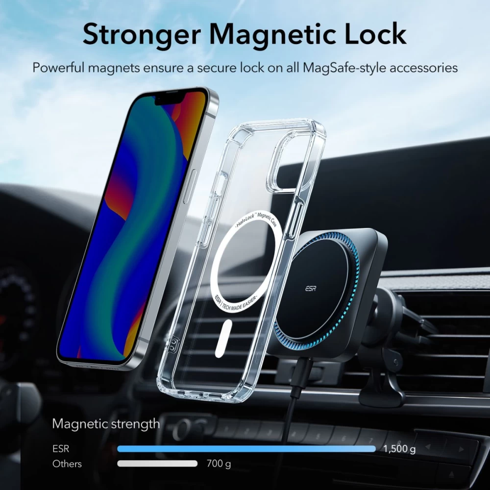 Apple iPhone 14 Plus case transparent ESR KRYSTEC™ HALOLOCK MAGSAFE