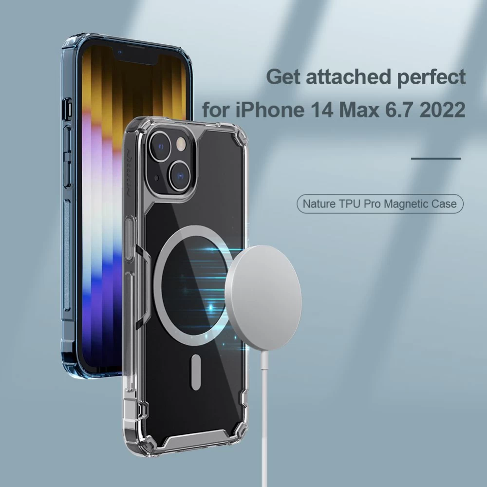 Apple iPhone 14 Plus skal genomskinlig blå Nillkin TPU Pro Magnetic