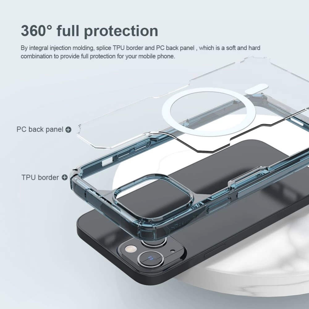 Apple iPhone 14 Plus skal genomskinlig blå Nillkin TPU Pro Magnetic