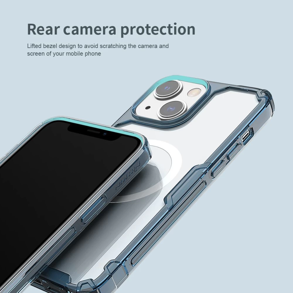 Apple iPhone 14 Plus skal genomskinlig blå Nillkin TPU Pro Magnetic