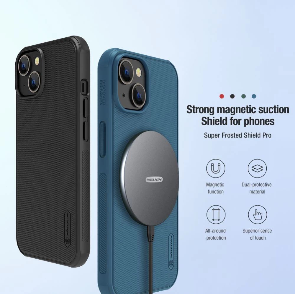Apple iPhone 14 Plus case black Nillkin Super Frosted Shield Magnetic