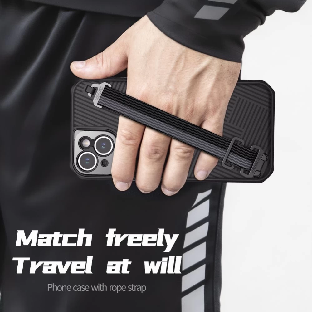 Apple iPhone 14 Plus ümbris must Nillkin Strap Magnetic