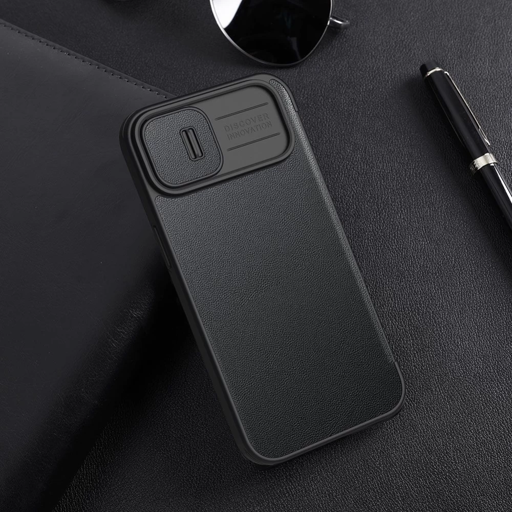 Apple iPhone 14 Plus case gray Nillkin Qin Pro Leather (Cloth Version)
