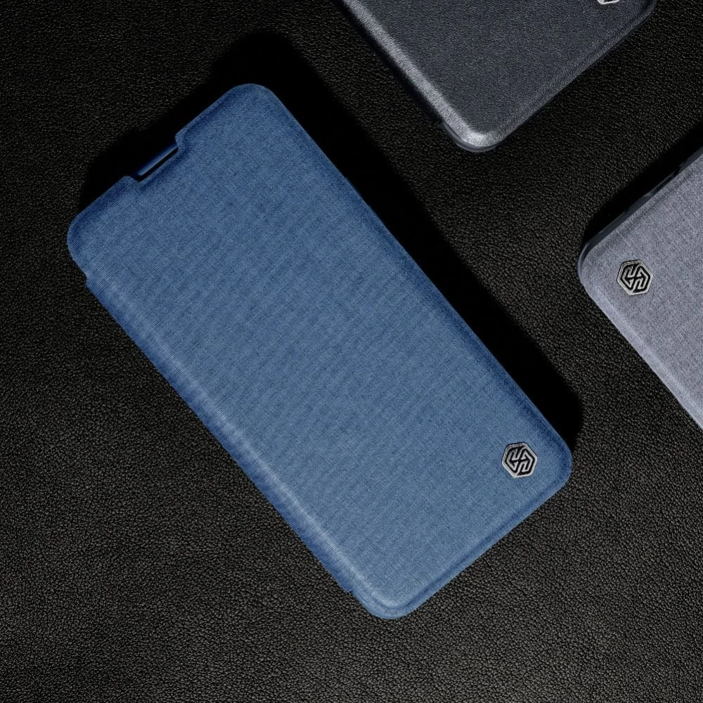 Apple iPhone 14 Plus case gray Nillkin Qin Pro Leather (Cloth Version)