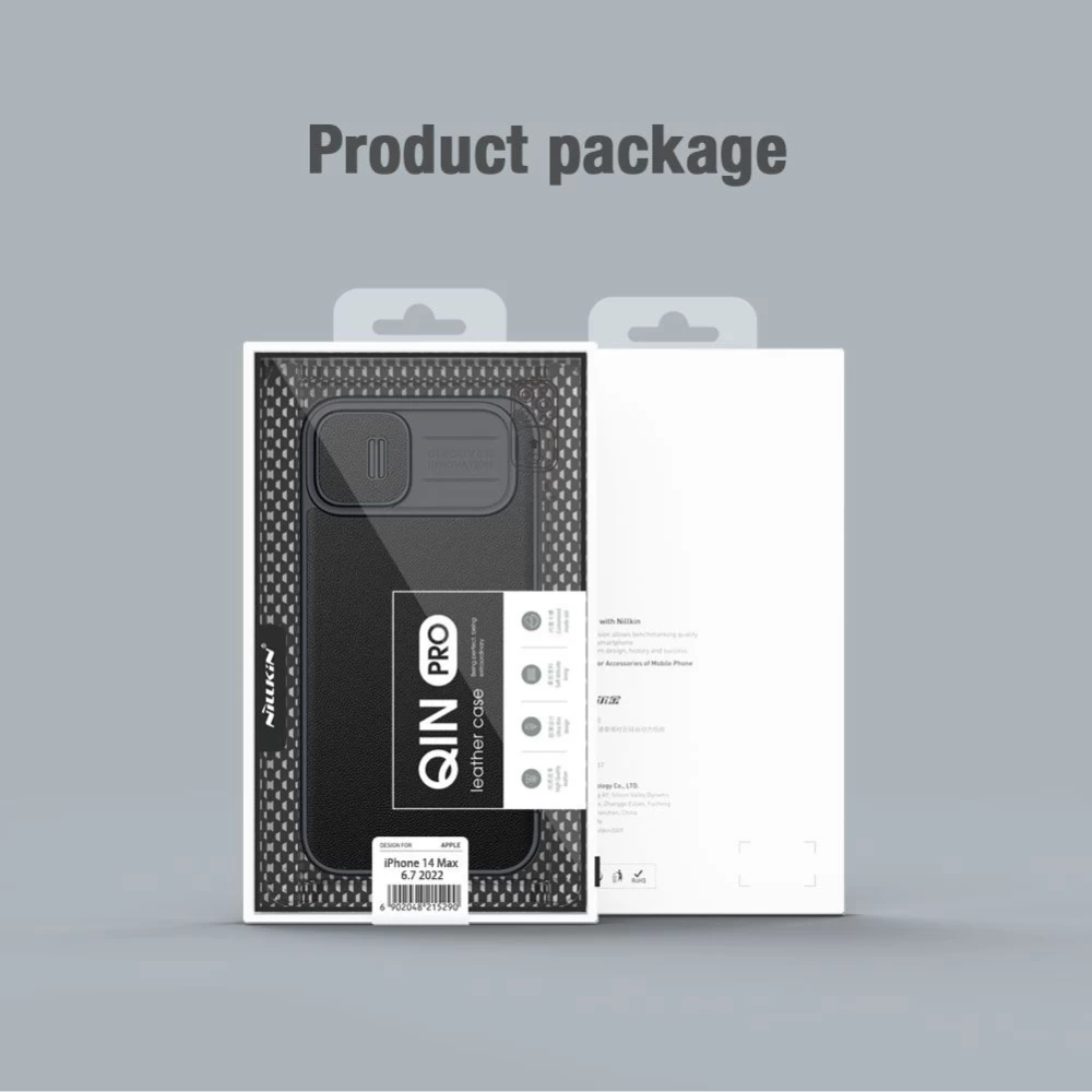 Apple iPhone 14 Plus case gray Nillkin Qin Pro Leather (Cloth Version)