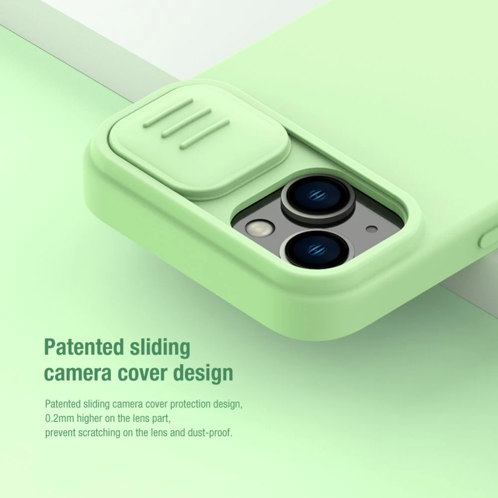 Apple iPhone 14 Plus case green Nillkin CamShield Silky Silicon