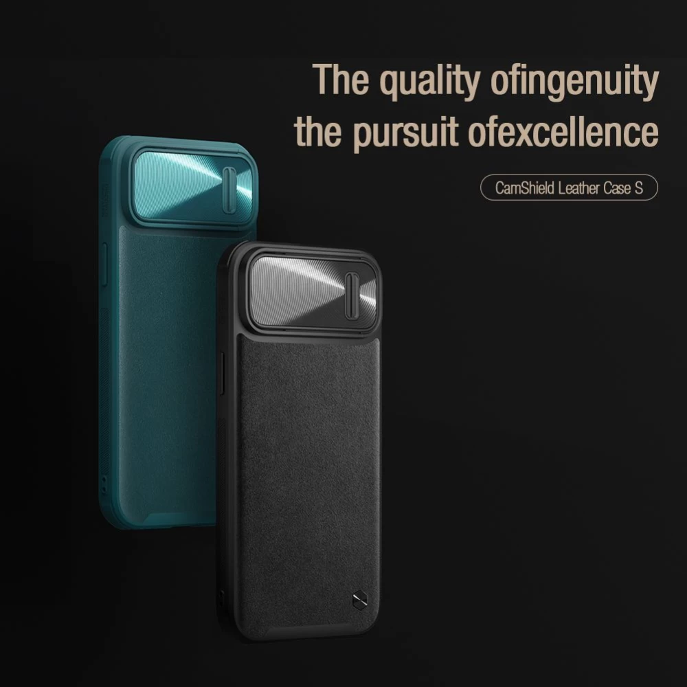 Apple iPhone 14 Plus dėklas žalia NILLKIN CAMSHIELD LEATHER S
