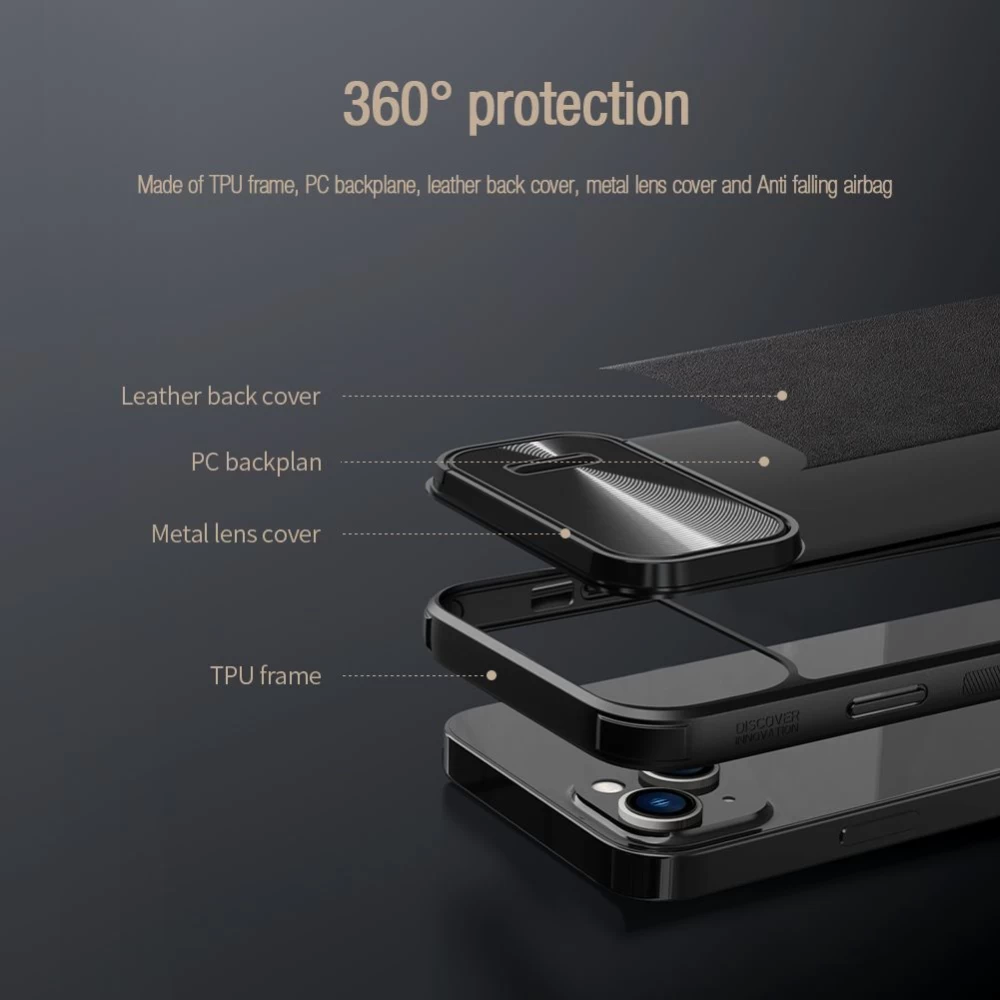 Apple iPhone 14 Plus dėklas žalia NILLKIN CAMSHIELD LEATHER S