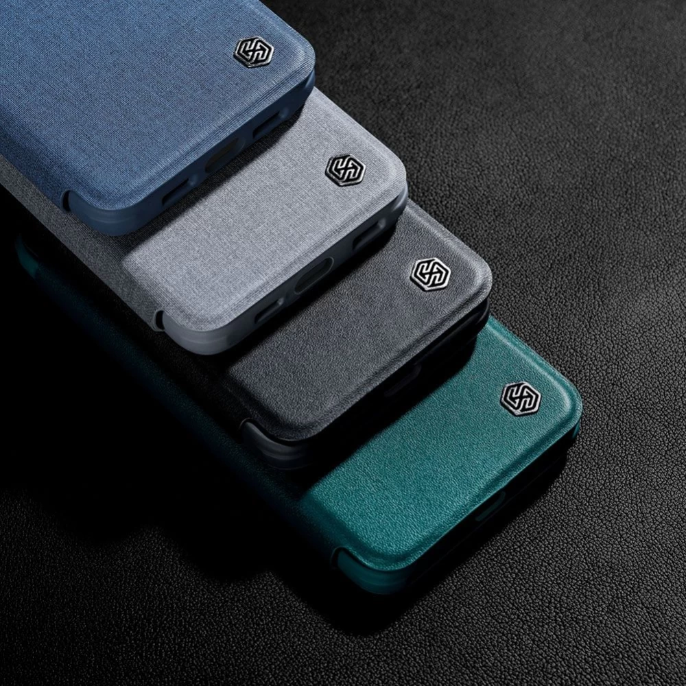 Apple iPhone 14 Plus case blue Nillkin Qin Pro Leather (Cloth Version)
