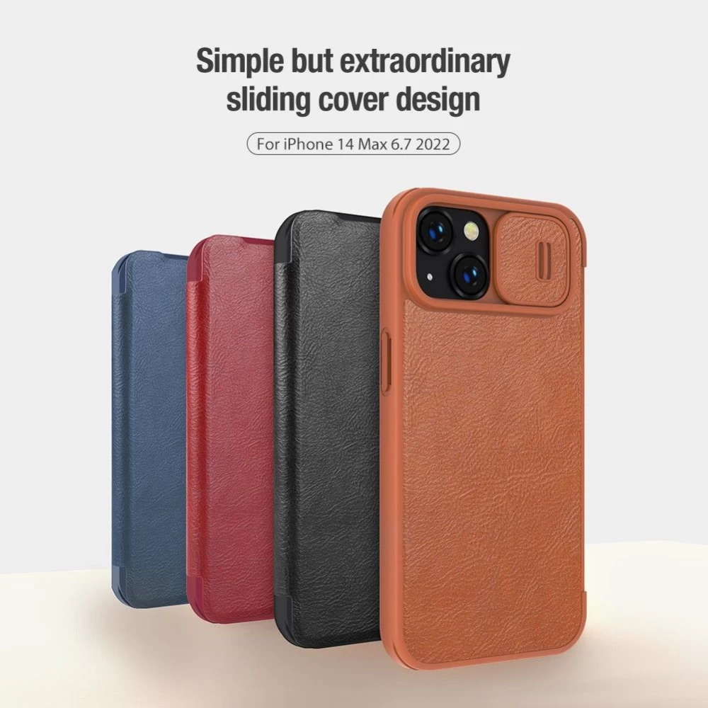Apple iPhone 14 Plus чехол синий Nillkin Qin Pro Leather