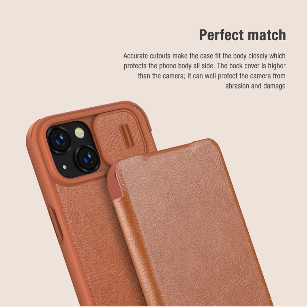 Apple iPhone 14 Plus чехол синий Nillkin Qin Pro Leather
