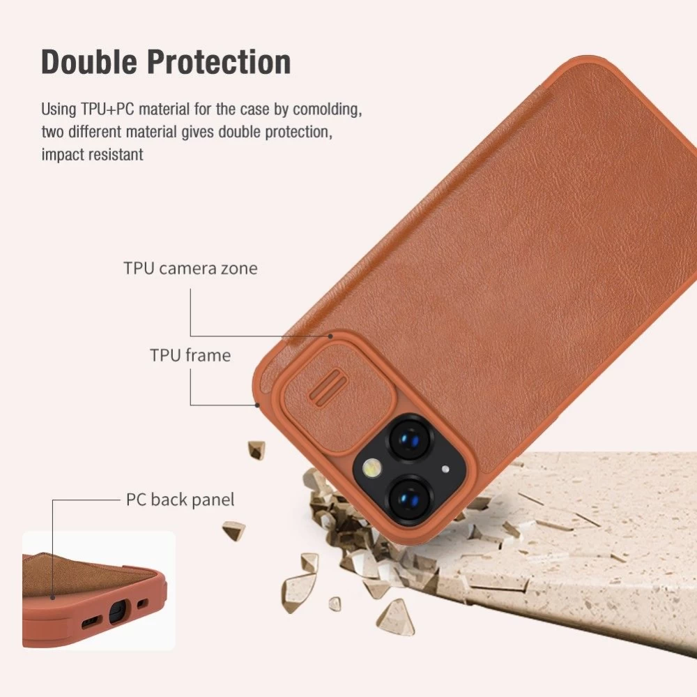 Apple iPhone 14 Plus чехол синий Nillkin Qin Pro Leather