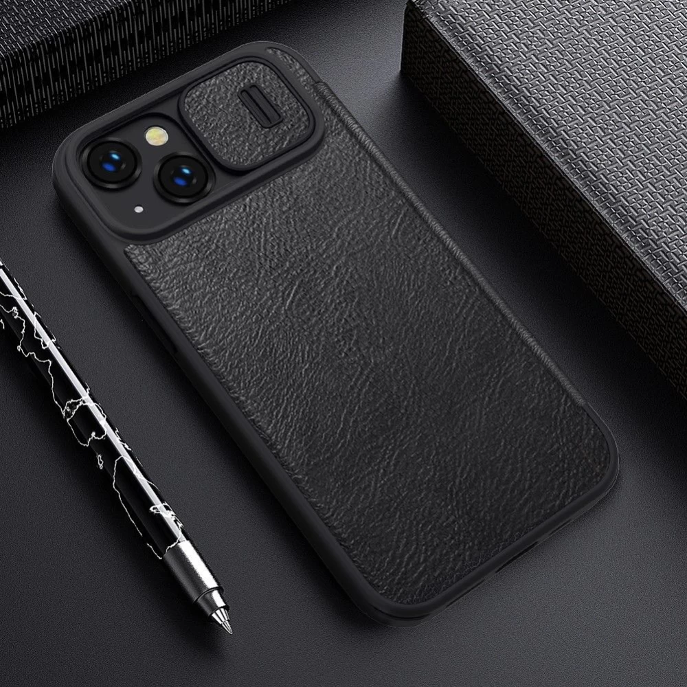 Apple iPhone 14 Plus чехол синий Nillkin Qin Pro Leather